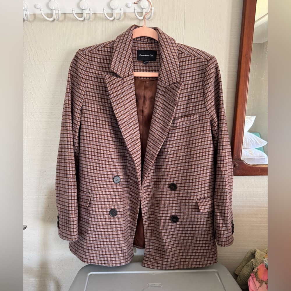 Frank and Oak Plaid Tweed Blazer